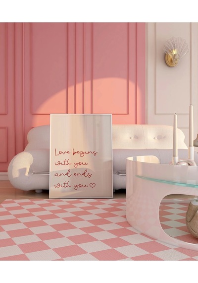 Çerçevesiz Poster Love Begins And Ends With You