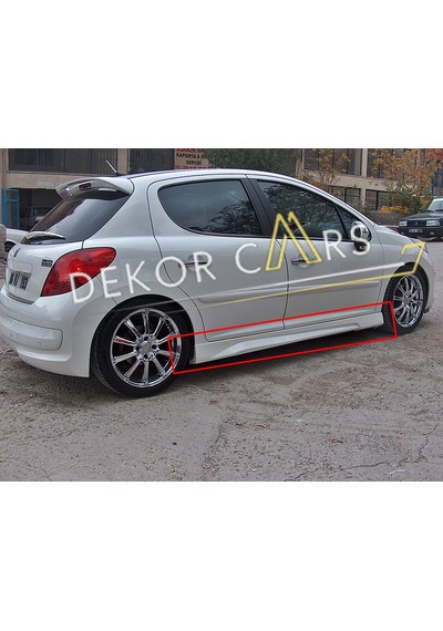 Dekorcars Peugeot 207 Marşpiyel Sağ Sol Takım Fiberglass Boyasız