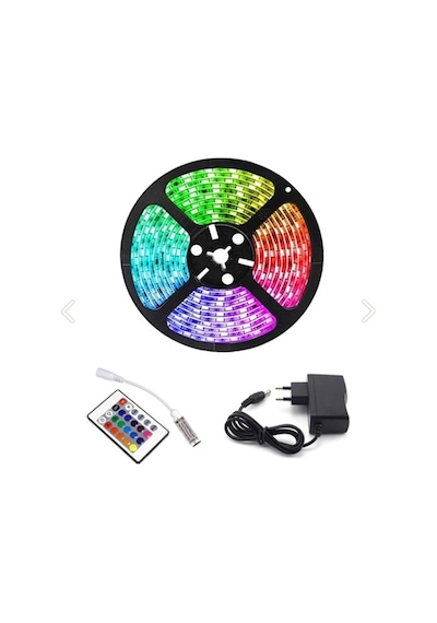 5m Rgb Şerit Led Tak Çalıştır Kumandalı Trafolu Işık Aydınlat