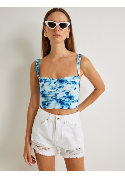 Koton Koton X Şahika Ercümen - Askılı Crop Büstiyer Batik Desenli Drape Detaylı Mavi Desenli 4sak30163ew Mavi Koton Koton X Şahika Ercümen - Askılı Crop Büstiyer Batik Desenli Drape Detaylı Mavi Desenli 4sak30163ew Mavi