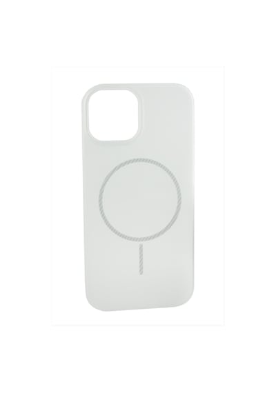 Apple iPhone Uyumlu 15 Pro Max Buzlu Magsaff Kapak Kılıf Beyaz