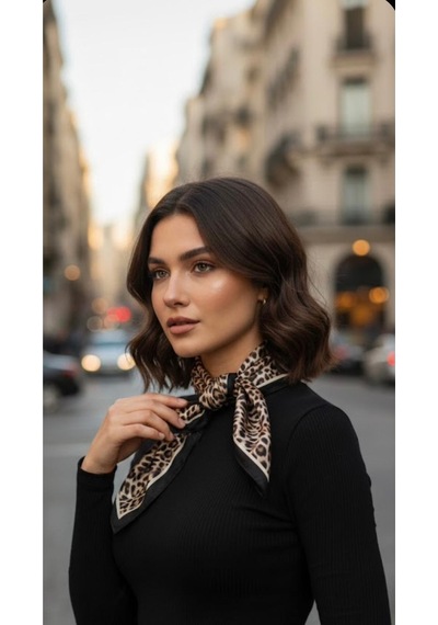 Asil Benek Leo Desen 70 70cm Bandana/fular Çok Renkli