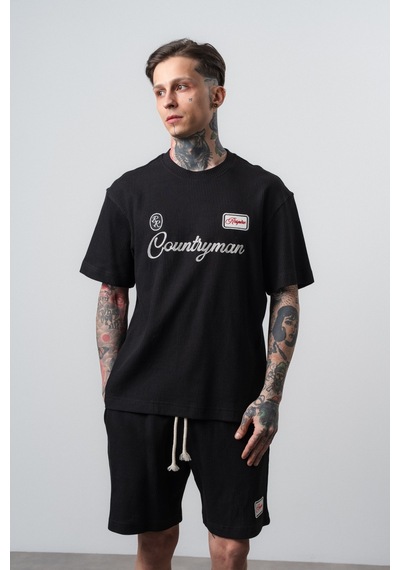 Respire Erkek Countryman Nakışlı Regular Fit T-shirt Siyah