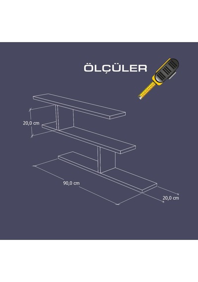 3 Katlı Minimalist Dekor Raf Sistemi Beyaz