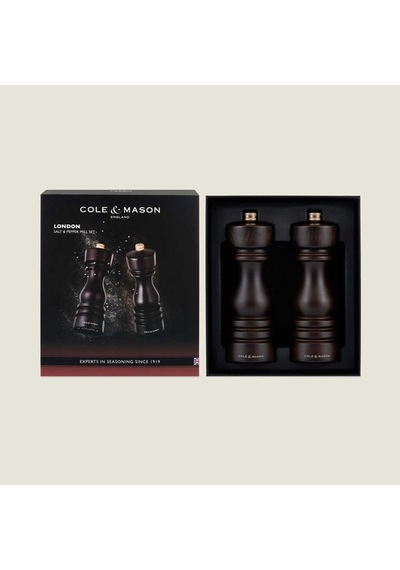Cole & Mason H233080 London Çikolata Renkli Ahşap Tuz Ve Biber Değirmenleri 180mm Çok Renkli
