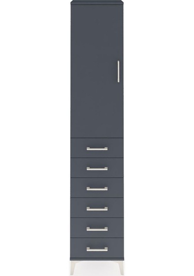 Arges Dolap 2 Raflı 6 Çekmeceli Tek Askılı 44x30x221 Antrasit... Antrasit
