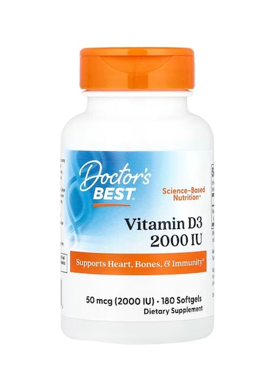 Doctor's Best Vitamin D3 50 Mcg 2,000 Iu 180 Softgels