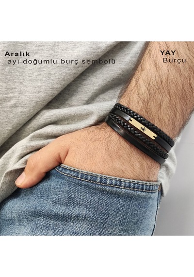 Archin Yay Burçlarına 14 Ayar Altın Plakalı Dikdörtgen Motifli Siyah Derili Hediye Bileklik-354burç Yay Archin Yay Burçlarına 14 Ayar Altın Plakalı Dikdörtgen Motifli Siyah Derili Hediye Bileklik-354burç Yay