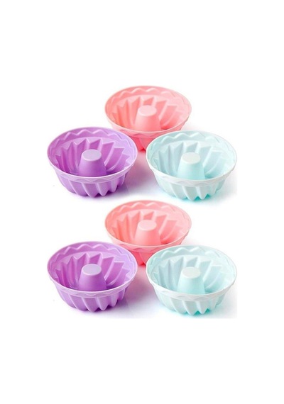 6lı Silikon Kek Kalıbı Göbekli Muffin Cupkek Silikon Kalıp Silikon Pembe Diğer