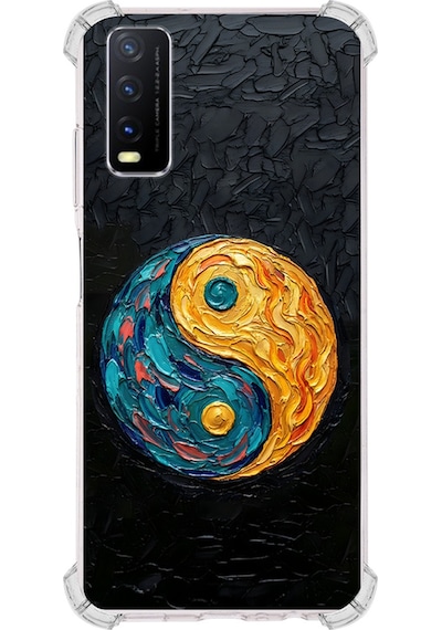 Vivo Y20s İle Uyumlu Köşe Korumalı Kılıf Metamorfoz Dualite Tasarımlı Uv Baskılı Şeffaf