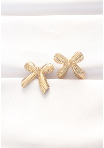 Pirinç Gold Renk Fiyonk Küpe - Ebj240521w24174 Diğer