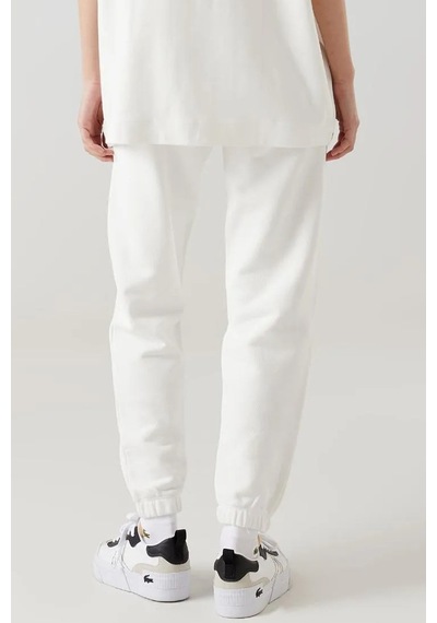 Lacoste Embroidered Women's Joggers Kadın Organik Pamuk Eşofman Altı Beyaz Beyaz