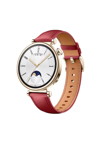 Huawei Watch Gt4 41mm İle Uyumlu Starlight Gold Metal Tokalı Deri Zarif Şık Kordon