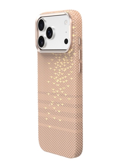 Piili Apple iPhone Uyumlu 17 Kevlar Serisi Magsafe Kılıf Dalga Altın