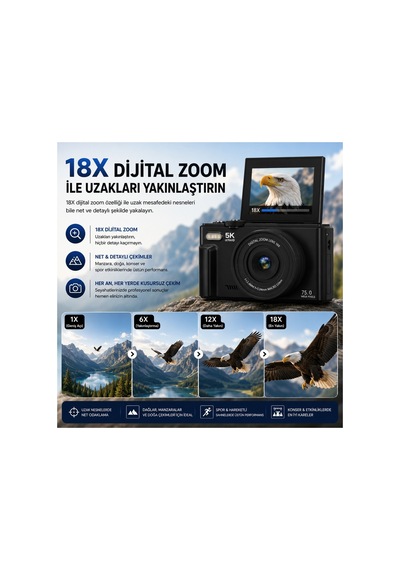 Robeve 5k Vlog Uhd 75mp Fotoğraf Makinesi