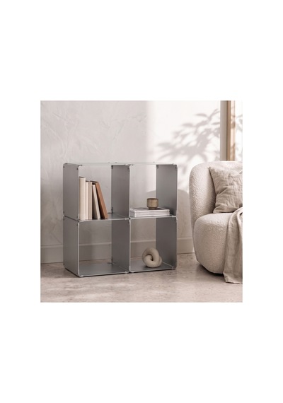 Node 4 Lü Modüler Metal Komodin Açık Raflı Küp Tasarım Başucu Sehpası Gümüş - 940098009 Gümüş Node 4 Lü Modüler Metal Komodin Açık Raflı Küp Tasarım Başucu Sehpası Gümüş - 940098009 Gümüş