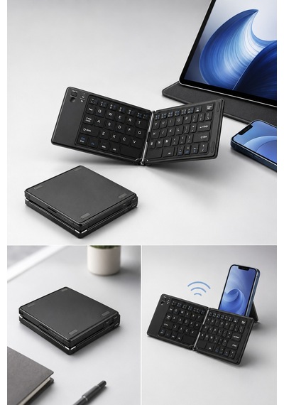 Len Tab K11 Gen 2 Tb336fu 11'' Uyumlu Bluetooth Mini Klavye Katlanabilir Kompakt Kablosuz