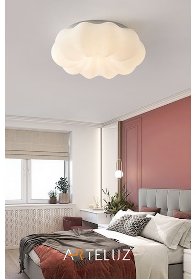 Luxury Bulut Model Modern Plafonyer Avize 55 Cm Beyaz