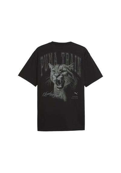 529317-01 Puma M Lead The Pack Graphıc Tee Erkek T-shirt Siyah 529317-01