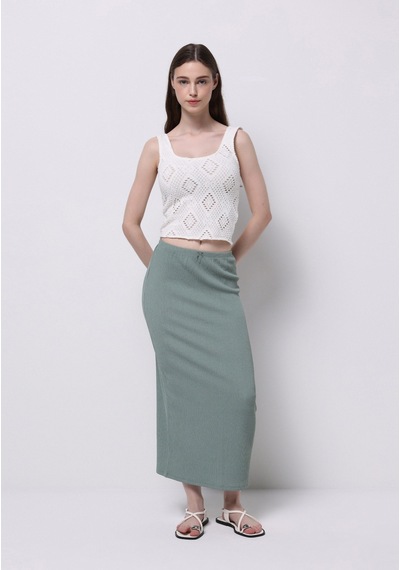 Colin's Colins Slim Fit Düz Kadın Yeşil Etek Cl1075023 Q1.v2 Sag Sage Yeşil