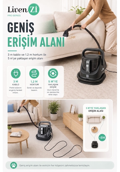 Livenzi Jjb-737 Koltuk Halı Yıkama Ve Leke Çıkartma Makinesi-gri