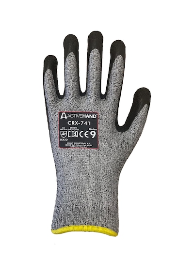 Actıvehand Crx-741 D Kesilme Dirençli Latex İş Güvenliği Eldiveni Siyah