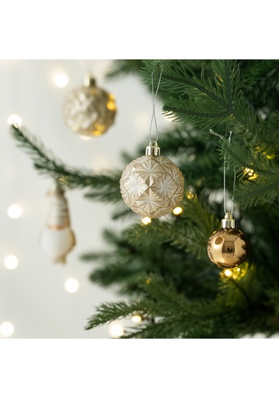 Karaca Home New Year Yılbaşı Bronze 65 Parça Ağaç Süsü Seti
