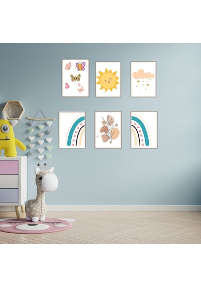 Ocuk Odası Mdf Tablo Poster - Eğlenceli Bebek Odası Duvar Dekorasyonu