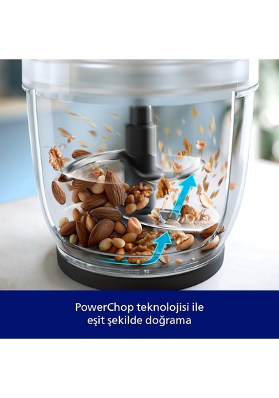 Doğrayıcı 3000 Serisi, 500 W Güçlü Motor, 2 L Cam Hazne, Powerchop Teknolojisi, 2 Hız Ayarı, Hr1502/00