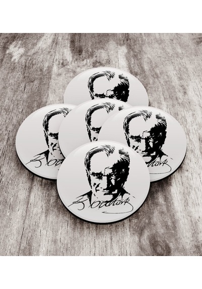 Bk Gift Atatürk Ahşap Rozet 5 Adet 2