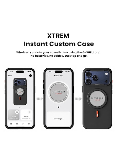 Xtrem Apple Uyumlu iPhone 17 Pro / 18 Pro Magsafe Özelleştirilebilir E-ınk Ekranlı Kılıf Siyah