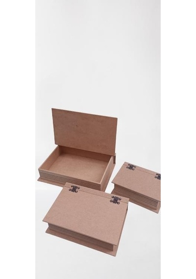 1448bng90033Hobi Dekoratif Model Üçlü Takı Kutusu Ahşap HAM MDF El Yapımı