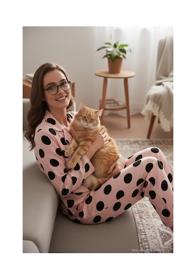 Lela Reguar Fit Yumuşak Dokulu Bayan Pijama Takımı 611Pt288Y Siyah