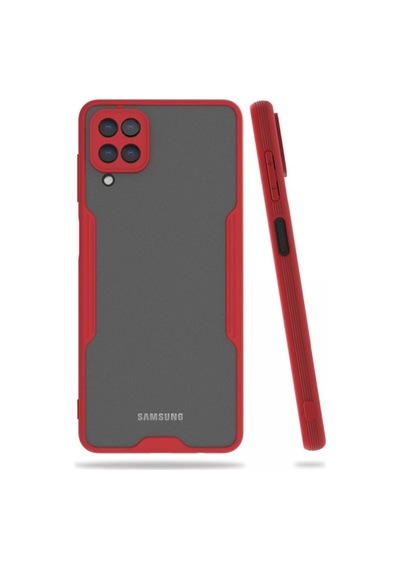 Samsung Galaxy Uyumlu, A22 Kılıf Platin Silikon - Kırmızı