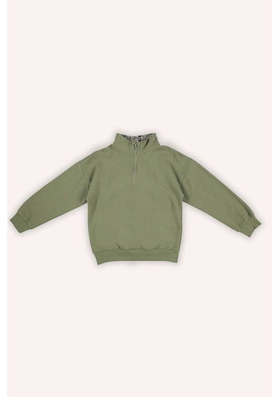 Erkek Çocuk Çanta Detaylı Haki Sweatshirt 7755920 2421BK08016