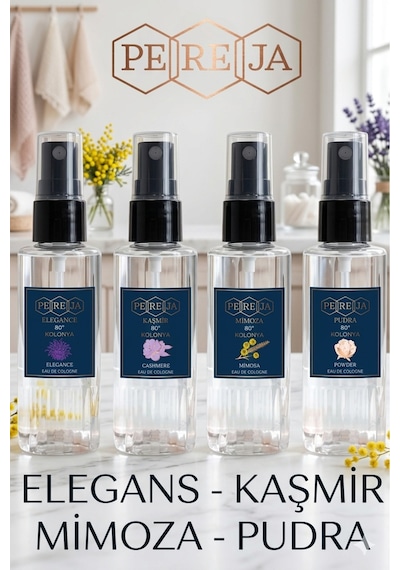 4 Lü Kolonya 50 Ml Elegance-mimoza-pudra-kaşmir