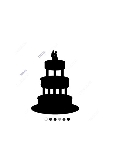 Üç Katlı Oluşturulmuş Gelin Damat Pastası Sticker 15Cm