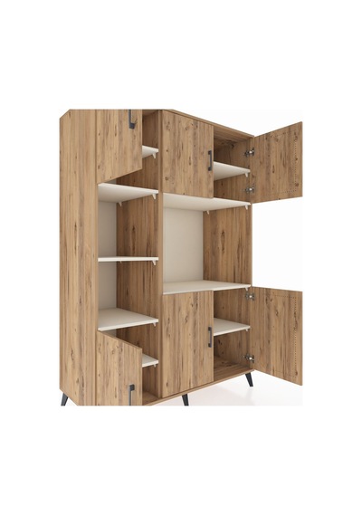 Kronos Dolap 9 Raflı 6 Kapaklı 132x59x195 Çam-çam/aytaşı Çam