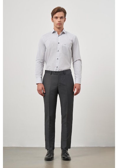 İmza Koyu Antrasit Düz Bez Ayağı Slim Fit Classic Pantolon 1003245152 Koyu Antrasit