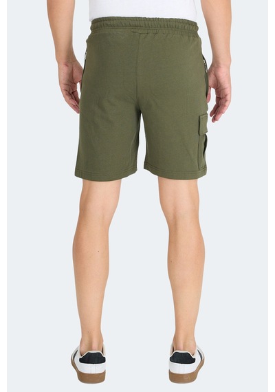 Slazenger Neck I Erkek Fermuar Cepli Haki Şort Haki