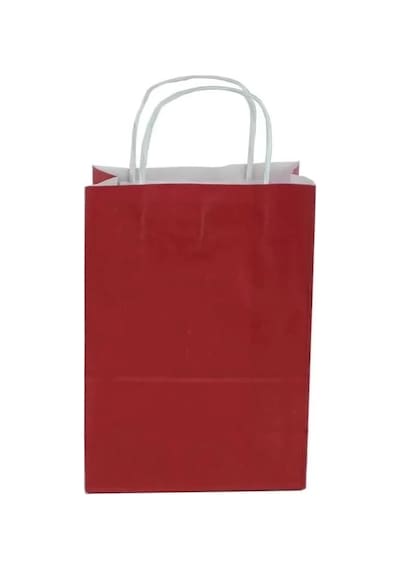 Bordo Kraft Çanta Küçük Boy 18x8x24 Cm 25 Adet