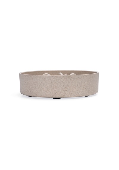 Beeztees Dbl Köpek Yavaş Besleme Mama Kabı, Bambu, Bej, 17cm, 800