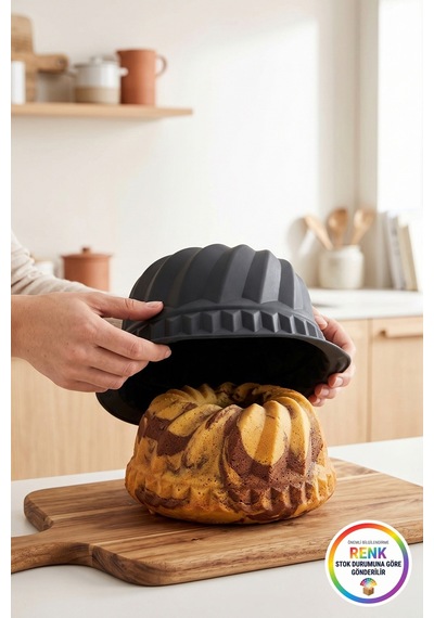 Kolay Çıkan Silikon Kek Kalıbı Yapışmaz Klasik Taç Kek Kalıbı 24 Cm Çok  Renkli