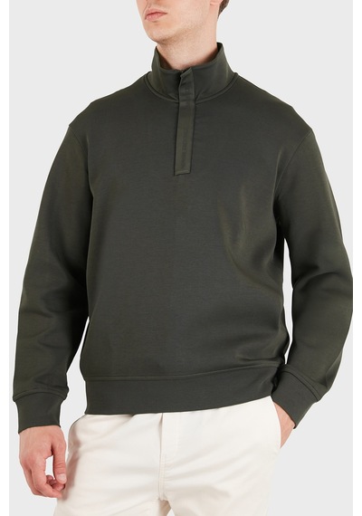 Armani Exchange Pamuklu Regular Fit Yarım Fermuarlı Dik Yaka Sweat Erkek Sweat Xm001295 Af10818 U8123 Koyu Kahve Koyu Kahverengi