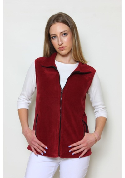 CottonCool Kadın Polar Yelek Bordo