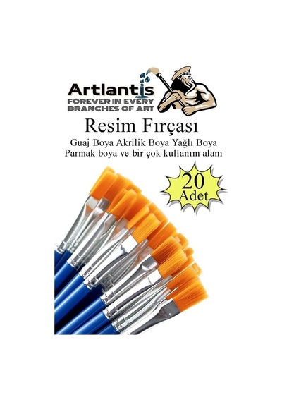 Resim Fırçası 20 Adet Sentetik Fırça Ekonomik Suluboya Akrilik Boya Guaj Boya Yağlı Boya Resim