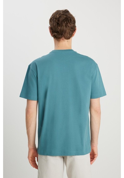 Wrangler Relaxed Fit Small Logo T-shirt Hydro Yeşil-kırmızı