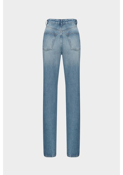 Açelyaokcu High Waist Straight Leg Blue Jean Mavi