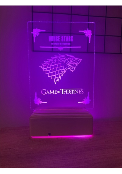 Game Of Thrones House Stark 16 Renk Gece Lambası