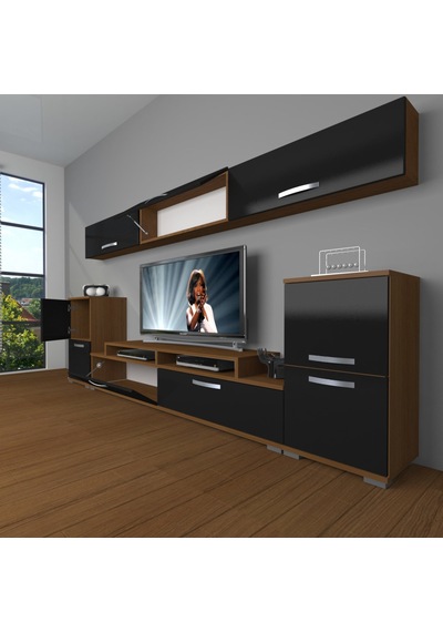Decoraktiv Ekoflex 9 Slm Tv Ünitesi Tv Sehpası Ceviz - Siyah